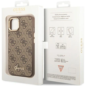 Etui Guess GUHCP14MHG4SHW Apple iPhone 14 Plus / 15 Plus brązowy/brown hard case 4G Vintage Gold Logo
