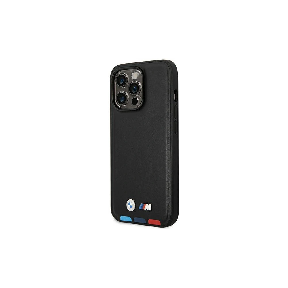Etui BMW BMHCP14X22PTDK Apple iPhone 14 Pro Max czarny/black Leather Stamp Tricolor