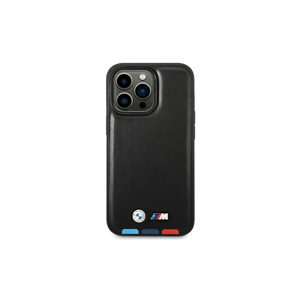 Etui BMW BMHCP14X22PTDK Apple iPhone 14 Pro Max czarny/black Leather Stamp Tricolor