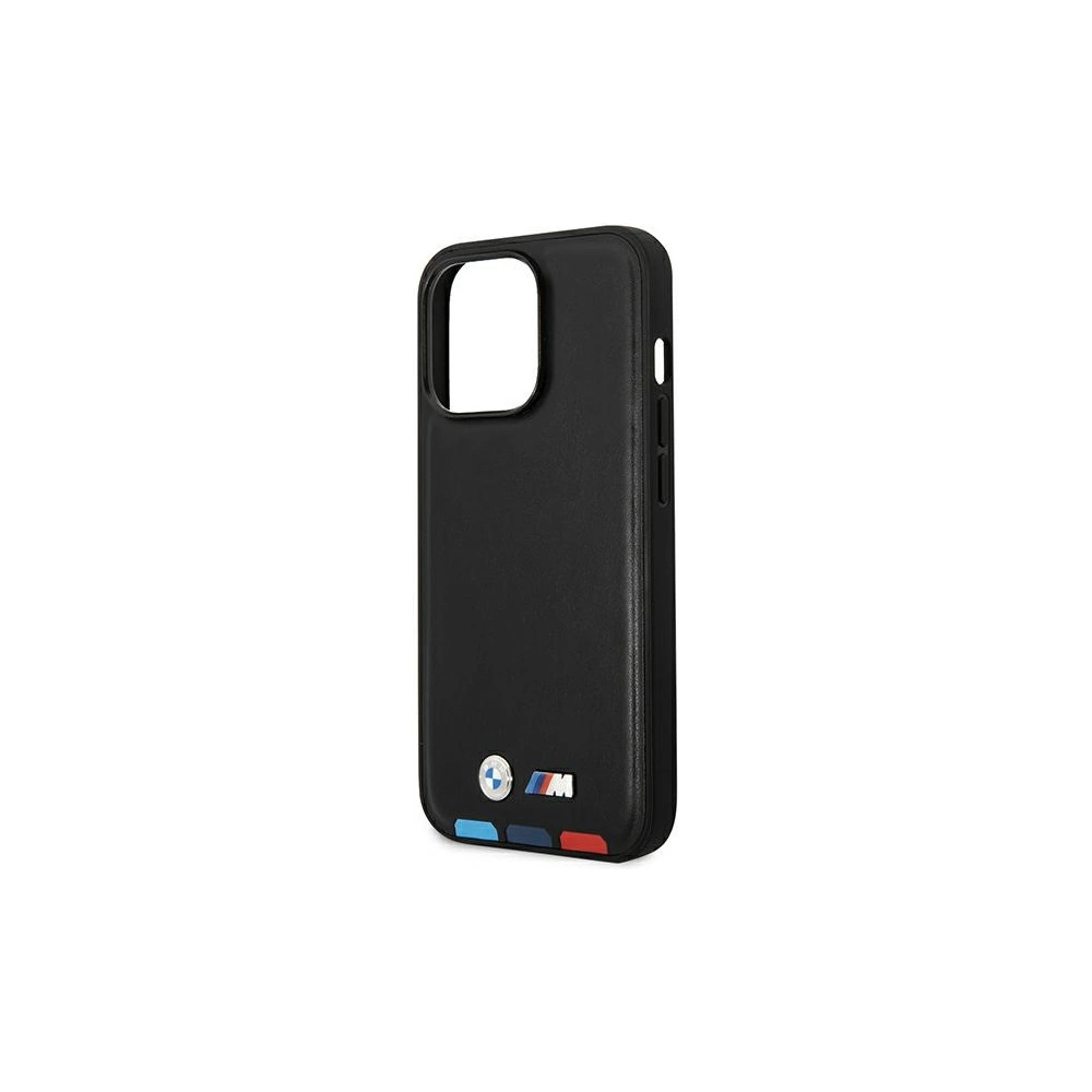 Etui BMW BMHCP14X22PTDK Apple iPhone 14 Pro Max czarny/black Leather Stamp Tricolor