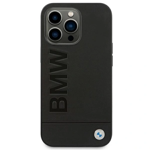 Buy BMW BMHCP14XSLLBK Apple iPhone 14 Pro Max black Leather Stamp - BMW319 - {ean13} - Home Screen Store Europe
