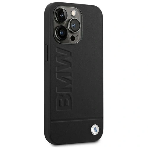 Buy BMW BMHCP14XSLLBK Apple iPhone 14 Pro Max black Leather Stamp - BMW319 - {ean13} - Home Screen Store Europe
