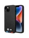 Case BMW BMHMP14M22PTDK Apple iPhone 14 Plus / 15 Plus schwarz/black Leder Stamp Tricolor Magsafe