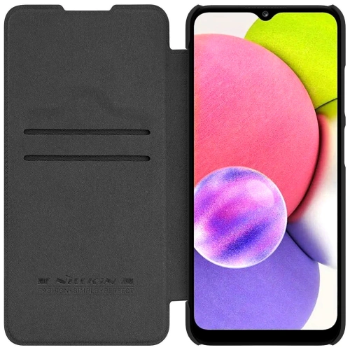 Kup Tok Nillkin Qin Samsung Galaxy A03s fekete - NLK488 - {ean13} - Sklep Home Screen