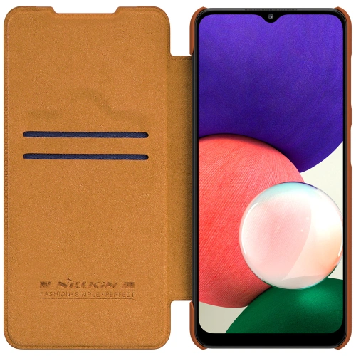 Etui Nillkin Qin Samsung Galaxy A22 LTE brązowy