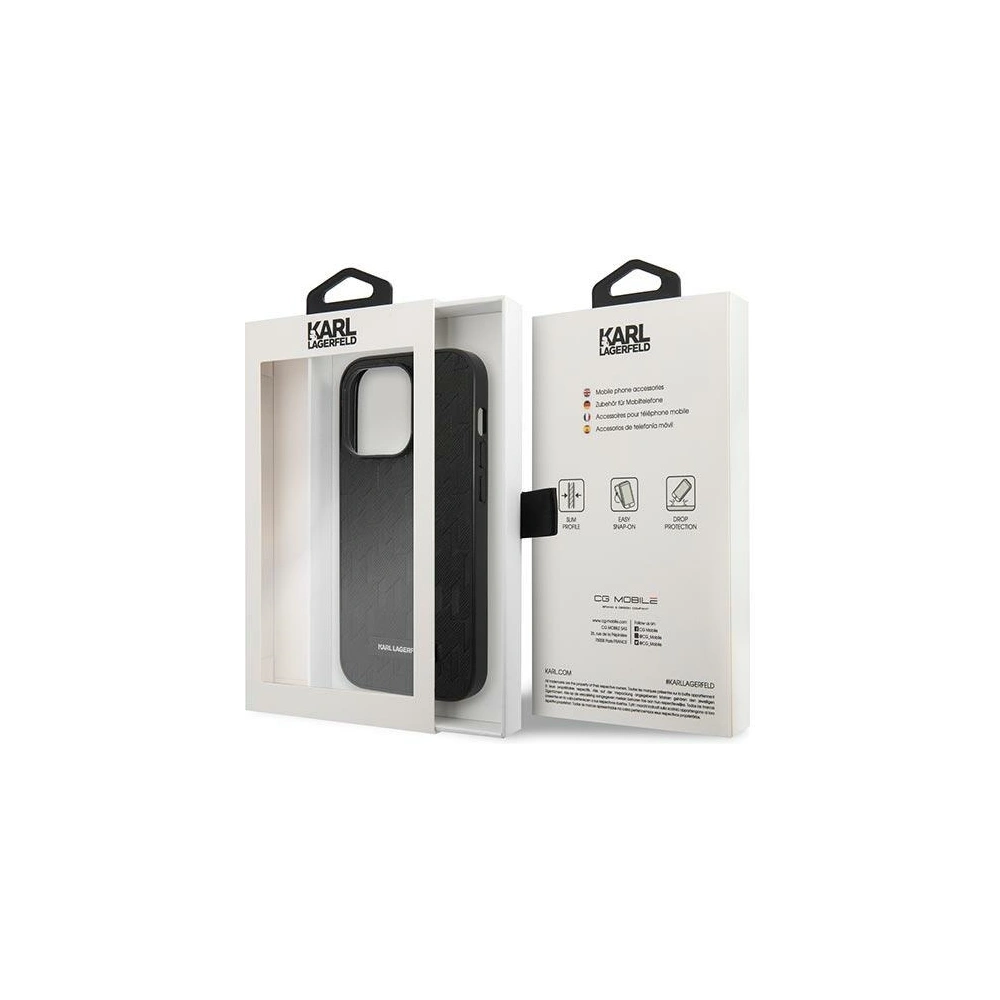 Etui Karl Lagerfeld KLHCP14LSAKLHPK Apple iPhone 14 Pro hardcase czarny/black Saffiano Mono Metal Logo