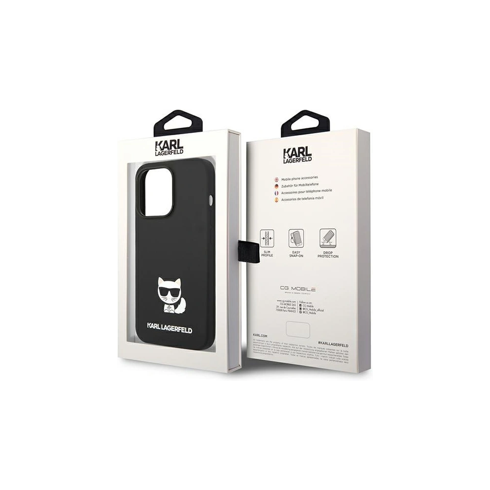 Etui Karl Lagerfeld KLHCP14LSLCTBK Apple iPhone 14 Pro hardcase czarny/black Silicone Choupette Body