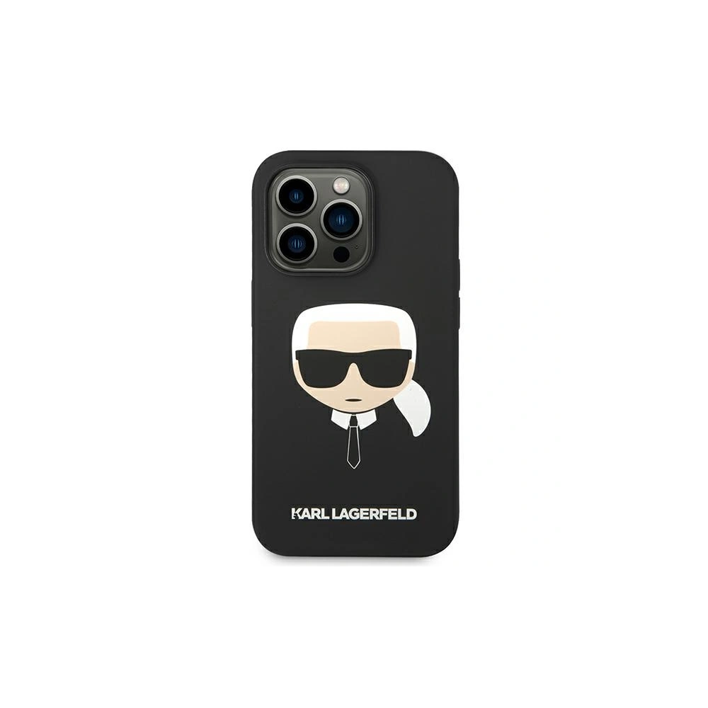 Etui Karl Lagerfeld KLHCP14LSLKHBK Apple iPhone 14 Pro hardcase czarny/black Silicone Karl`s Head