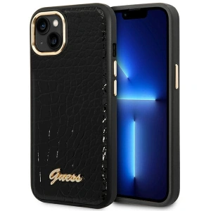 Etui Guess GUHCP14MHGCRHK Apple iPhone 14 Plus / 15 Plus czarny/black hardcase Croco Collection