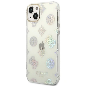 Etui Guess GUHCP14MHTPPTH Apple iPhone 14 Plus / 15 Plus przezroczysty/transparent hard case Peony Glitter