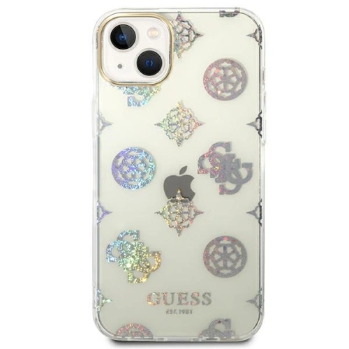 Buy Guess GUHCP14MHTPPTH Apple iPhone 14 Plus / 15 Plus transparent hard case Peony Glitter - GUE2109 - {ean13} - Home Screen Store Europe