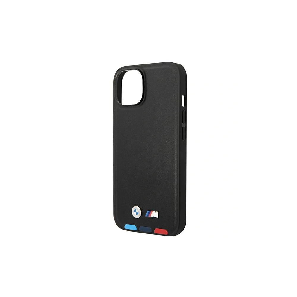 Etui BMW BMHMP14S22PTDK Apple iPhone 14 czarny/black Leather Stamp Tricolor Magsafe