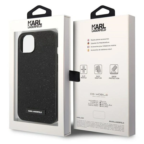 Buy Karl Lagerfeld KLHCP14MG2ELK Apple iPhone 14 Plus / 15 Plus hardcase black Glitter Plaque Logo - KLD1123 - {ean13} - Home Screen Store Europe