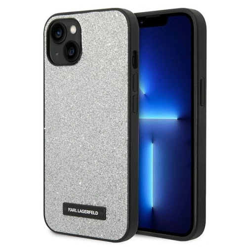 Kup Case Karl Lagerfeld KLHCP14MG2ELS Apple iPhone 14 Plus / 15 Plus Hardcase silber/silver Glitter Plakette Logo - KLD1124 - {ean13} - Sklep Home Screen