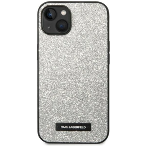 Etui Karl Lagerfeld KLHCP14MG2ELS Apple iPhone 14 Plus / 15 Plus hardcase srebrny/silver Glitter Plaque Logo