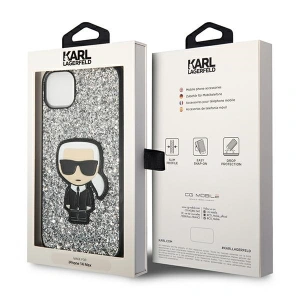 Etui Karl Lagerfeld KLHCP14MGFKPG Apple iPhone 14 Plus / 15 Plus hardcase srebrny/silver Glitter Flakes Ikonik