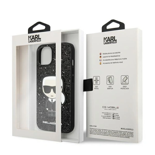 Buy Karl Lagerfeld KLHCP14MGFKPK Apple iPhone 14 Plus / 15 Plus hardcase black Glitter Flakes Ikonik - KLD1126 - {ean13} - Home Screen Store Europe
