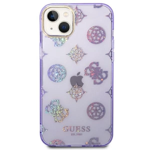 Etui Guess GUHCP14MHTPPTL Apple iPhone 14 Plus / 15 Plus liliowy/lilac hard case Peony Glitter