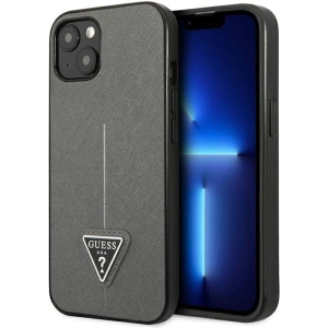 Etui Guess GUHCP14MPSATLG Apple iPhone 14 Plus / 15 Plus srebrny/silver hardcase SaffianoTriangle Logo