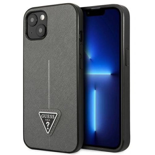 Buy Guess GUHCP14MPSATLG Apple iPhone 14 Plus / 15 Plus silver hardcase SaffianoTriangle Logo - GUE2111 - {ean13} - Home Screen Store Europe