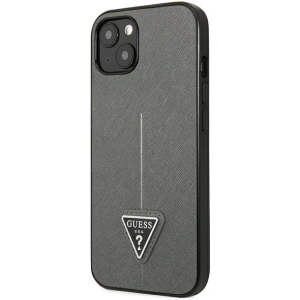 Etui Guess GUHCP14MPSATLG Apple iPhone 14 Plus / 15 Plus srebrny/silver hardcase SaffianoTriangle Logo