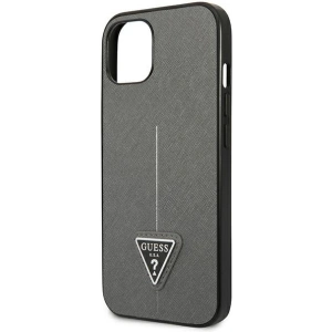 Etui Guess GUHCP14MPSATLG Apple iPhone 14 Plus / 15 Plus srebrny/silver hardcase SaffianoTriangle Logo