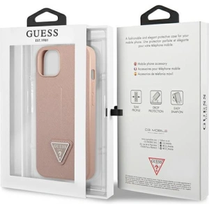 Etui Guess GUHCP14MPSATLP Apple iPhone 14 Plus / 15 Plus różowy/pink hardcase SaffianoTriangle Logo