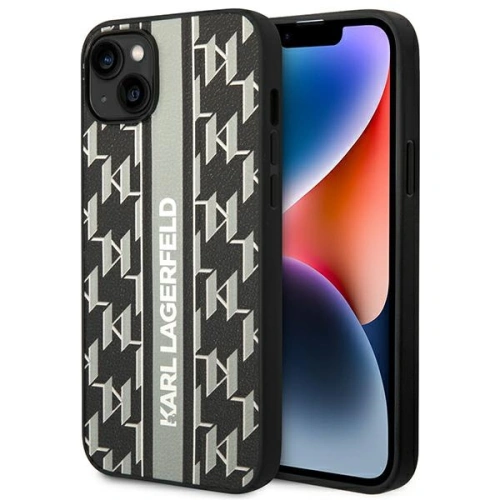 Kup Case Karl Lagerfeld KLHCP14MPGKLSKG Apple iPhone 14 Plus / 15 Plus Hardcase grau/grey Monogram Stripe - KLD1129 - {ean13} - Sklep Home Screen