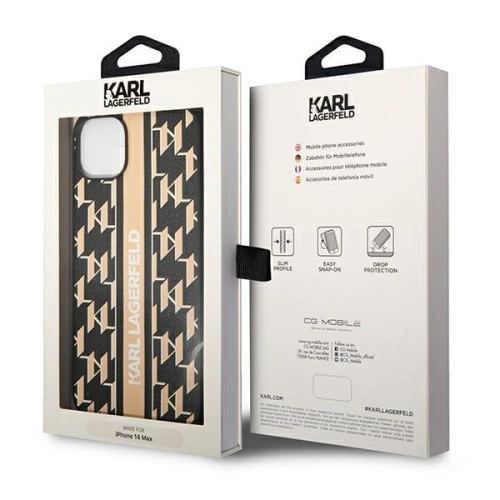 Buy Karl Lagerfeld KLHCP14MPGKLSKW Apple iPhone 14 Plus / 15 Plus hardcase brown Monogram Stripe - KLD1130 - {ean13} - Home Screen Store Europe