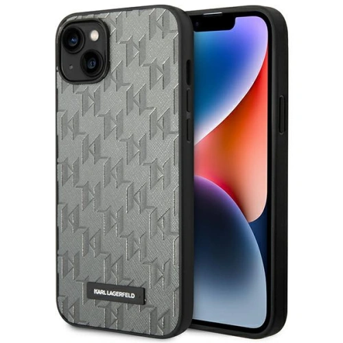 Kup Case Karl Lagerfeld KLHCP14MSAKLHPG Apple iPhone 14 Plus / 15 Plus Hardcase grau/grey Saffiano Mono Metal Logo - KLD1131 - {ean13} - Sklep Home Screen