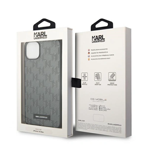 Kup Case Karl Lagerfeld KLHCP14MSAKLHPG Apple iPhone 14 Plus / 15 Plus Hardcase grau/grey Saffiano Mono Metal Logo - KLD1131 - {ean13} - Sklep Home Screen