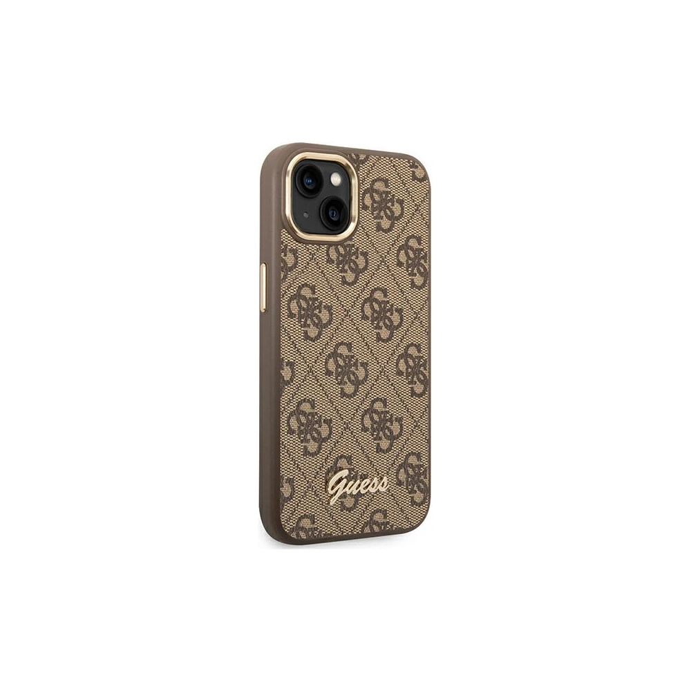 Etui Guess GUHCP14SHG4SHW Apple iPhone 14 brązowy/brown hard case 4G Vintage Gold Logo