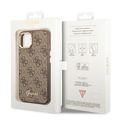 Kup Etui Guess GUHCP14SHG4SHW Apple iPhone 14 brązowy/brown hard case 4G Vintage Gold Logo - GUE2116 - {ean13} - Sklep Home Screen