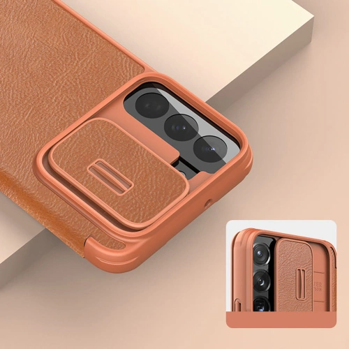 Kup Etui Nillkin Qin Leather Pro Samsung Galaxy S22 hnědá - NLK523 - {ean13} - Sklep Home Screen