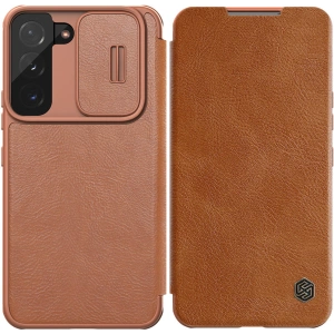 Etui Nillkin Qin Leather Pro Samsung Galaxy S22+ Plus brązowy