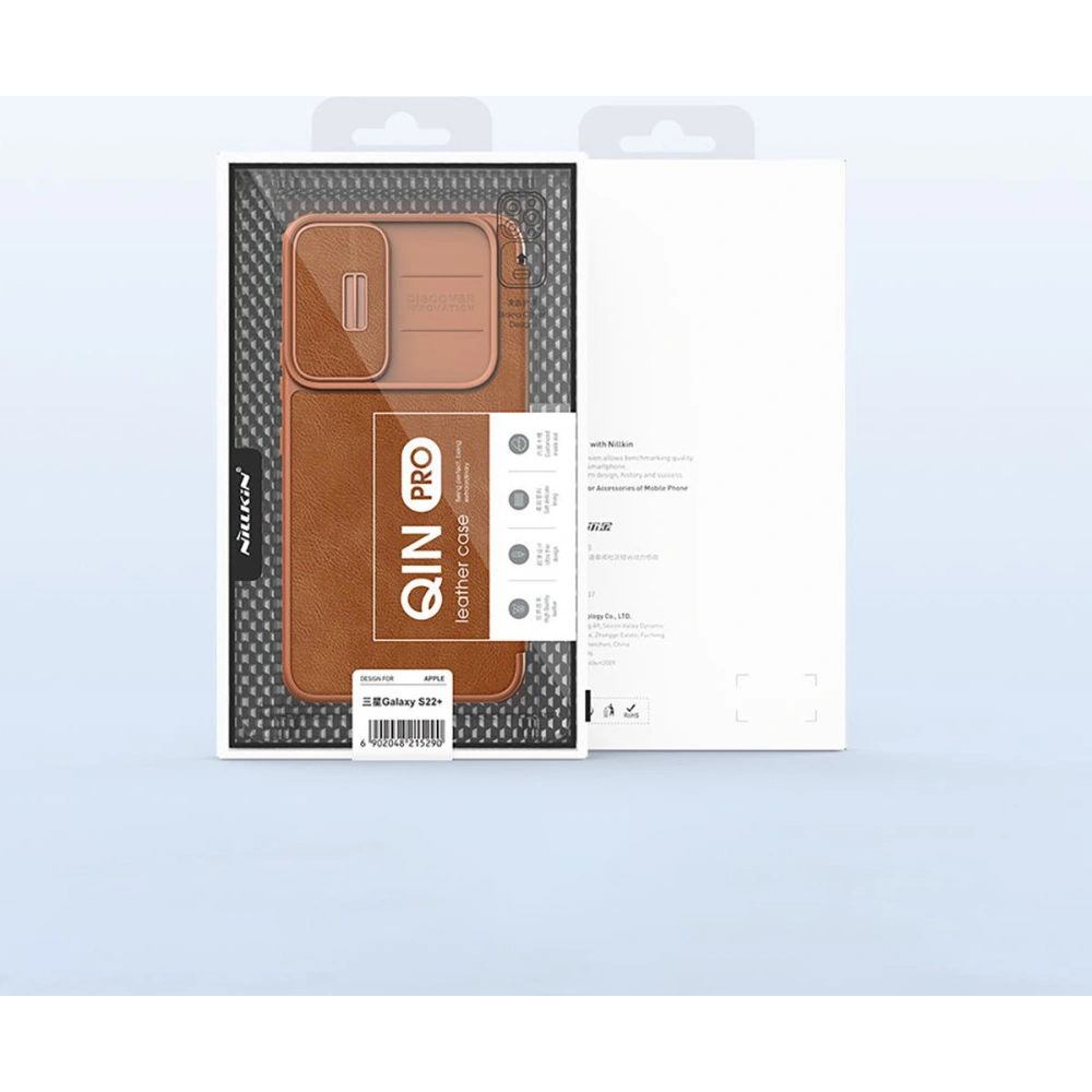Etui Nillkin Qin Leather Pro Samsung Galaxy S22+ Plus brązowy