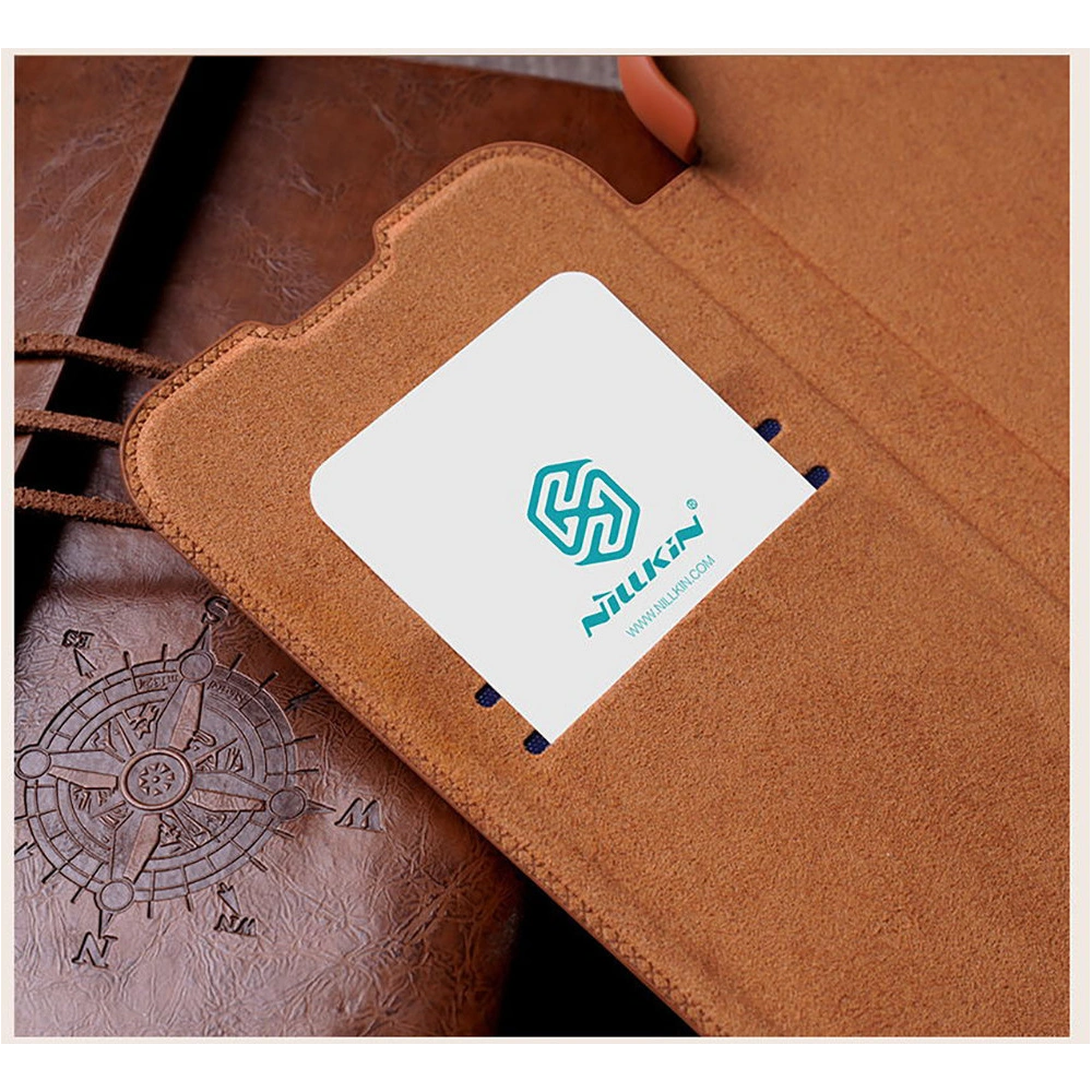 Etui Nillkin Qin Leather Pro Samsung Galaxy S22+ Plus brązowy