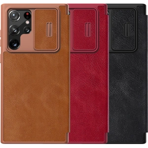 Kup Case Nillkin Qin Leather Pro Samsung Galaxy S22 Ultra schwarz - NLK526 - {ean13} - Sklep Home Screen