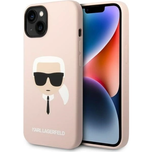 Etui Karl Lagerfeld KLHCP14MSLKHLP Apple iPhone 14 Plus / 15 Plus hardcase różowy/pink Silicone Karl`s Head