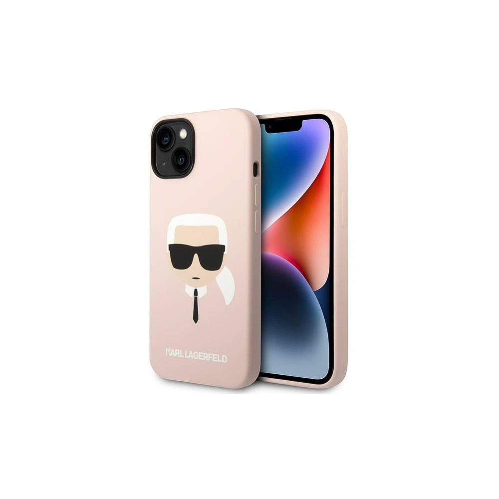 Etui Karl Lagerfeld KLHCP14MSLKHLP Apple iPhone 14 Plus / 15 Plus hardcase różowy/pink Silicone Karl`s Head