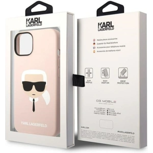 Etui Karl Lagerfeld KLHCP14MSLKHLP Apple iPhone 14 Plus / 15 Plus hardcase różowy/pink Silicone Karl`s Head