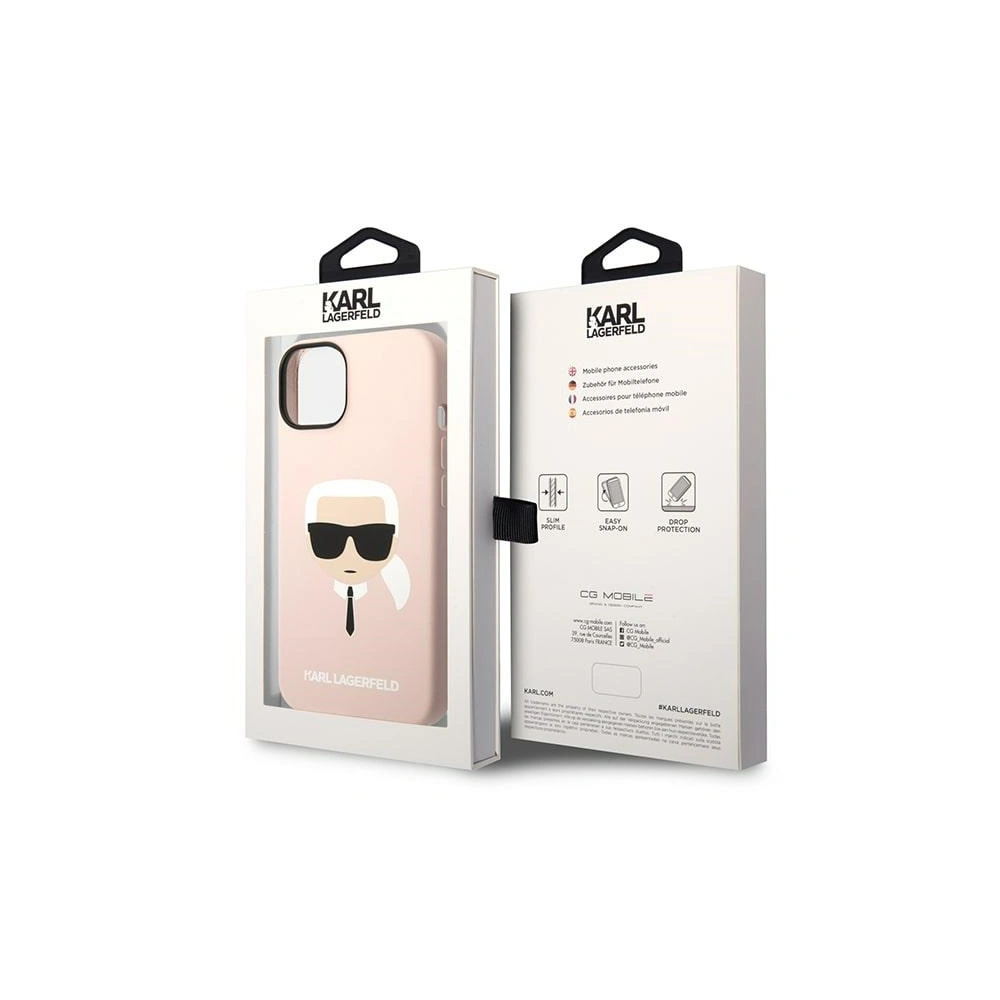 Etui Karl Lagerfeld KLHCP14MSLKHLP Apple iPhone 14 Plus / 15 Plus hardcase różowy/pink Silicone Karl`s Head