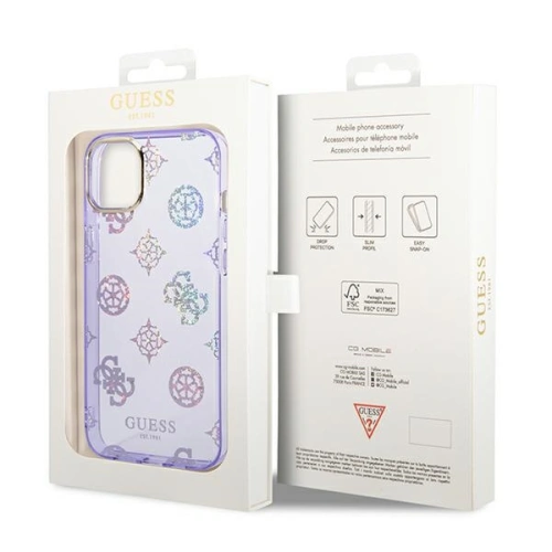 Kup Etui Guess GUHCP14SHTPPTL Apple iPhone 14 fialové/lilac tvrdé pouzdro Peony Glitter - GUE2122 - {ean13} - Sklep Home Screen