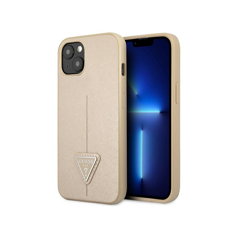 Kup Etui Guess GUHCP14SPSATLE Apple iPhone 14 beżowy/beige hardcase SaffianoTriangle Logo - 3666339065409 - GUE2123 - Homescreen.pl