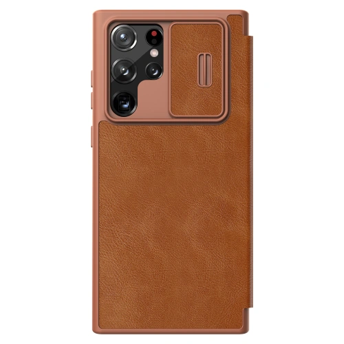 Kup Etui Nillkin Qin Leather Pro Samsung Galaxy S22 Ultra brązowy - NLK527 - {ean13} - Sklep Home Screen