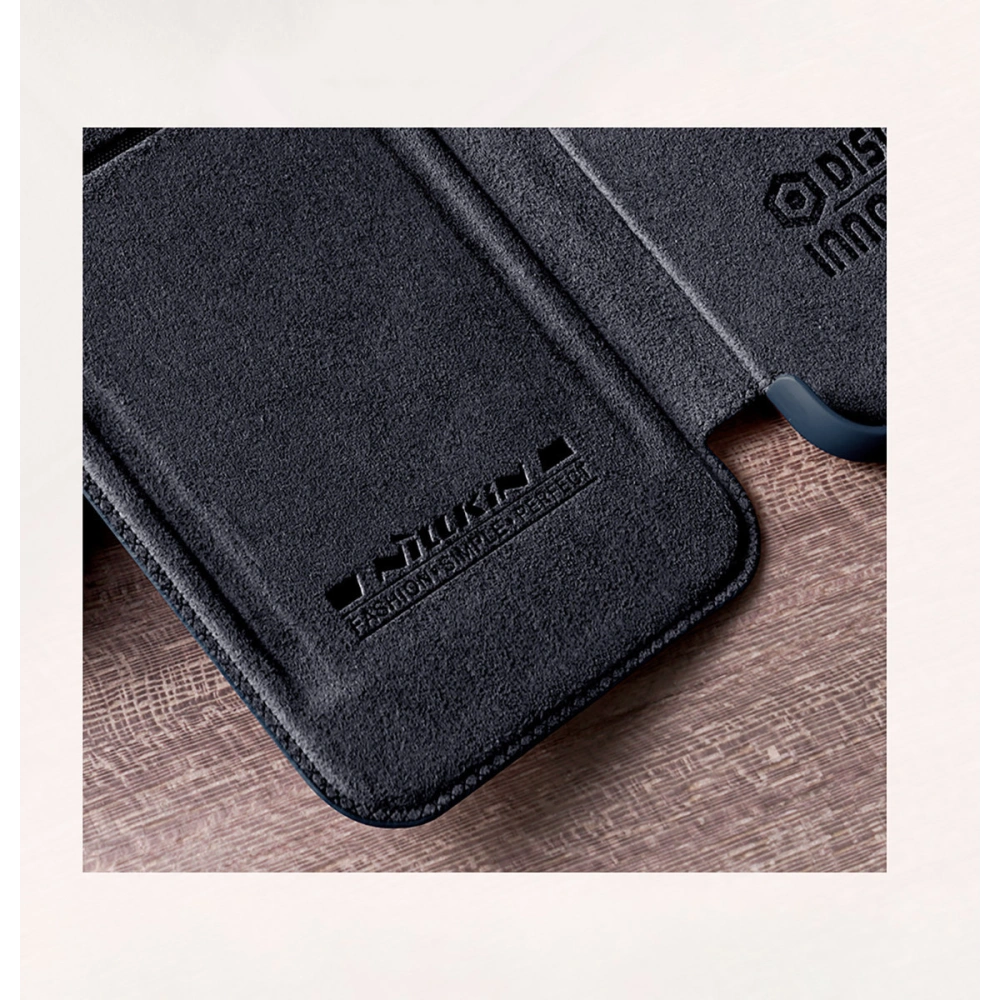 Etui Nillkin Qin Leather Pro Samsung Galaxy S22 Ultra brązowy