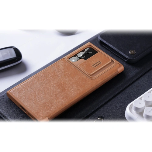 Kup Etui Nillkin Qin Leather Pro Samsung Galaxy S22 Ultra brązowy - NLK527 - {ean13} - Sklep Home Screen