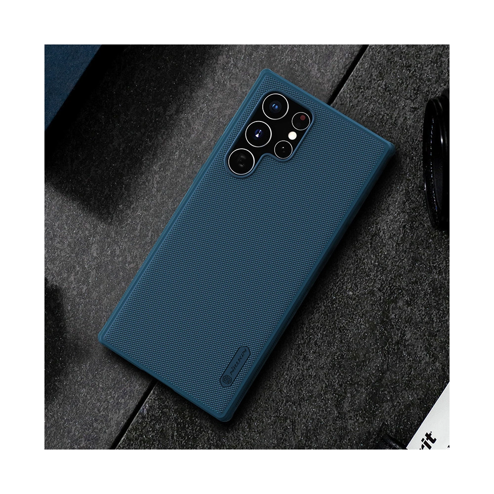 Etui Nillkin Super Frosted Shield Pro Samsung Galaxy S22 Ultra niebieski