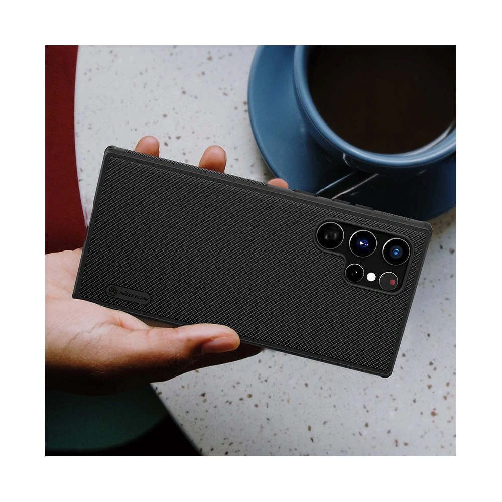 Etui Nillkin Super Frosted Shield Pro Samsung Galaxy S22 Ultra niebieski