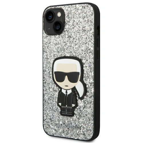 Kup Etui Karl Lagerfeld KLHCP14SGFKPG Apple iPhone 14 hardcase srebrny/silver Glitter Flakes Ikonik - KLD1138 - {ean13} - Sklep Home Screen